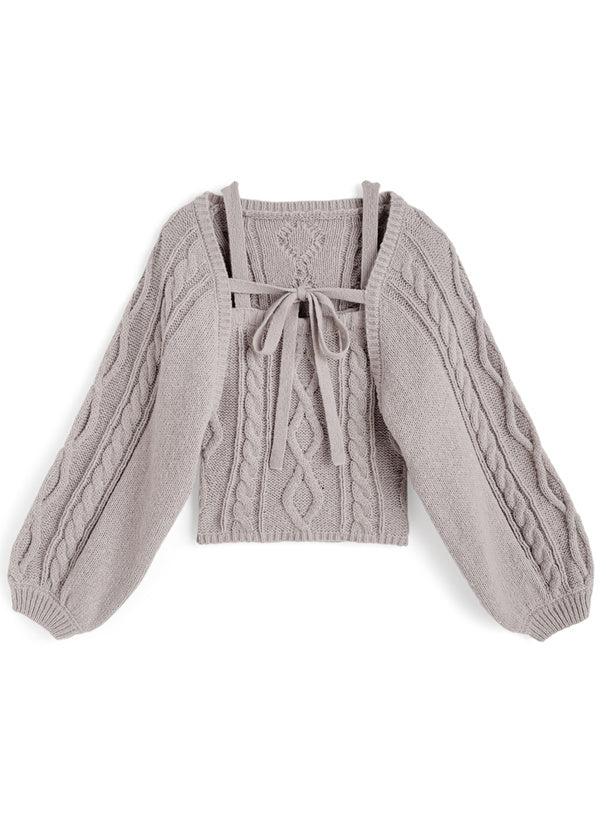 dr834 Ribbon Bolero & Cable-Knit Camisole Set 圖片 8