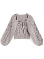 dr834 Ribbon Bolero & Cable-Knit Camisole Set 圖片 8