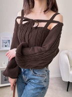 dr834 Ribbon Bolero & Cable-Knit Camisole Set 圖片 10