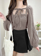 dr834 Ribbon Bolero & Cable-Knit Camisole Set 圖片 12