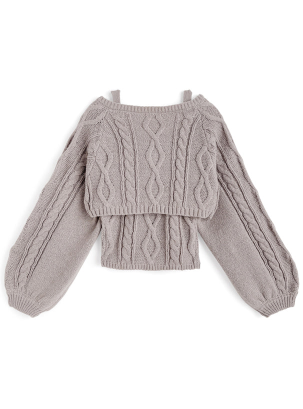 dr834 Ribbon Bolero & Cable-Knit Camisole Set 圖片 14