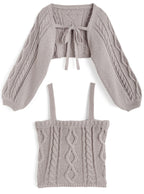 dr834 Ribbon Bolero & Cable-Knit Camisole Set 圖片 15
