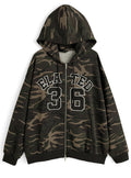 Camouflage double-zip sweatshirt hoodie 迷彩雙拉鏈衛衣連帽上衣