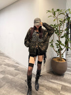 Camouflage double-zip sweatshirt hoodie 迷彩雙拉鏈衛衣連帽上衣