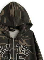 Camouflage double-zip sweatshirt hoodie 迷彩雙拉鏈衛衣連帽上衣