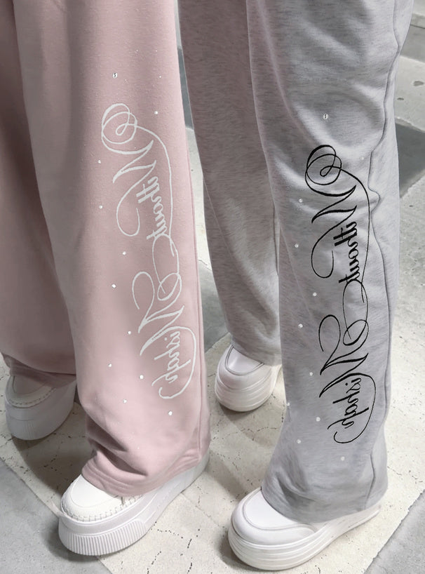 Logo Embroidery & Rhinestone Sweatpants 標誌刺繡水鑽休閒運動褲 [fu511] — 2