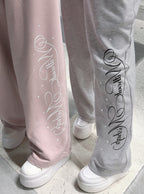 Logo Embroidery & Rhinestone Sweatpants 標誌刺繡水鑽休閒運動褲 [fu511] — 2