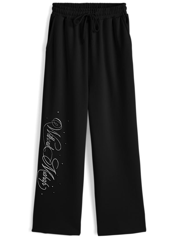Logo Embroidery & Rhinestone Sweatpants 標誌刺繡水鑽休閒運動褲 [fu511] — 4