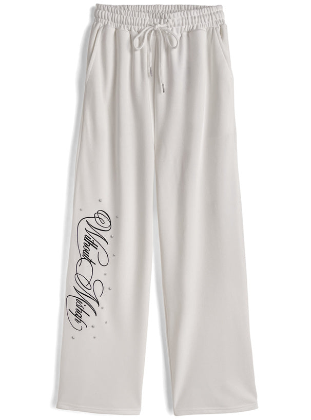 Logo Embroidery & Rhinestone Sweatpants 標誌刺繡水鑽休閒運動褲 [fu511] — 7