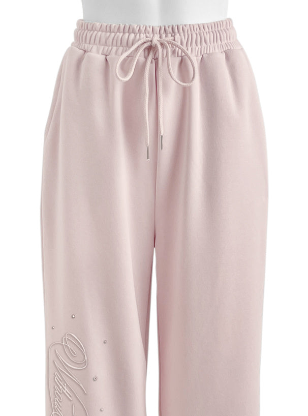 Logo Embroidery & Rhinestone Sweatpants 標誌刺繡水鑽休閒運動褲 [fu511] — 12