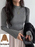 GRL k9086d High Neck Flare Sleeve Rib Knit Top 高領喇叭袖羅紋針織上衣 1