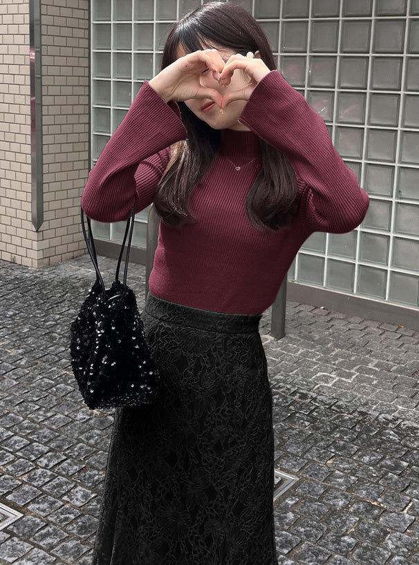 GRL k9086d High Neck Flare Sleeve Rib Knit Top 高領喇叭袖羅紋針織上衣 15