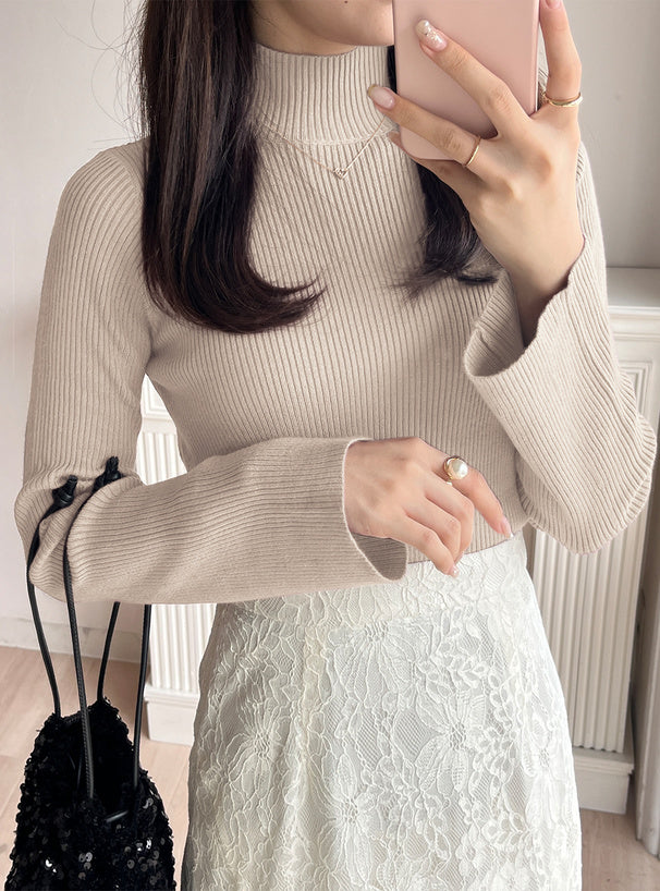 GRL k9086d High Neck Flare Sleeve Rib Knit Top 高領喇叭袖羅紋針織上衣 16