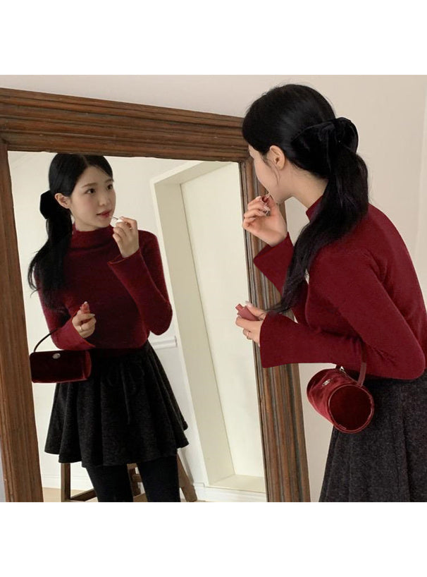GRL k9086d High Neck Flare Sleeve Rib Knit Top 高領喇叭袖羅紋針織上衣 3