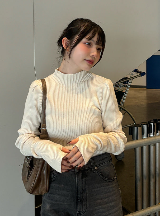 Thumbhole Long-Sleeve Knit Top 拇指孔長袖針織上衣 [k9206d] 3