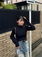 Thumbhole Long-Sleeve Knit Top 拇指孔長袖針織上衣 [k9206d] 11