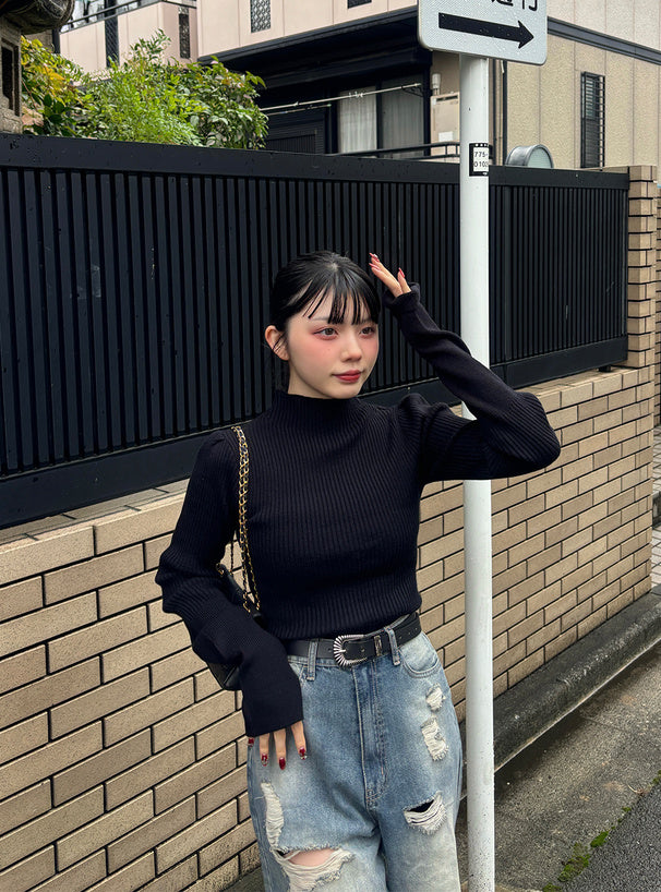 Thumbhole Long-Sleeve Knit Top 拇指孔長袖針織上衣 [k9206d] 11