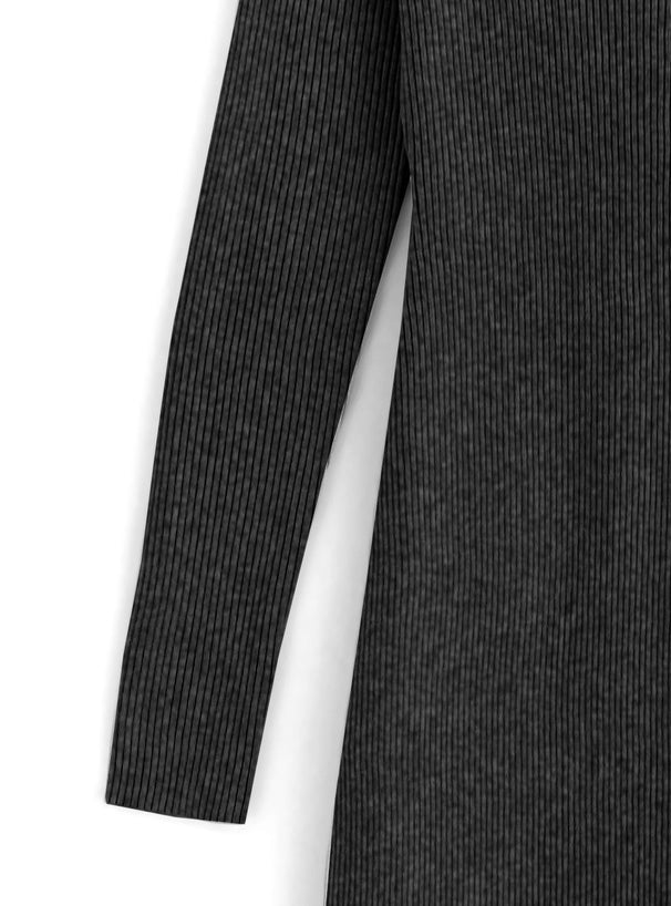 Square Neck Slit Ribbed Knit Long Dress 方領開衩羅紋針織長洋裝 [k9273d] — 8