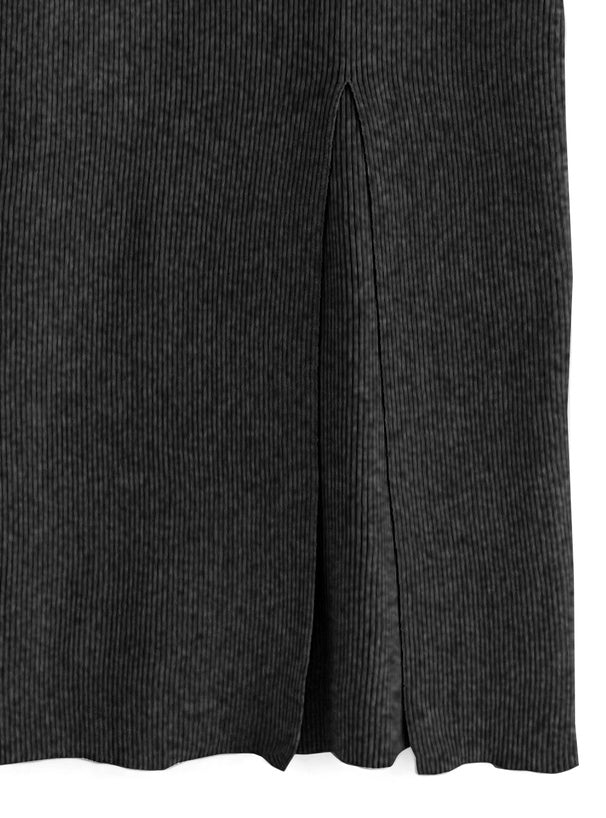 Square Neck Slit Ribbed Knit Long Dress 方領開衩羅紋針織長洋裝 [k9273d] — 9