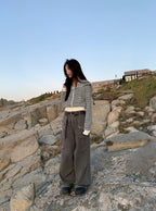 Animal-Ear Striped Zip Hoodie 動物耳朵條紋拉鍊連帽上衣 [ks291] — image 圖片 6
