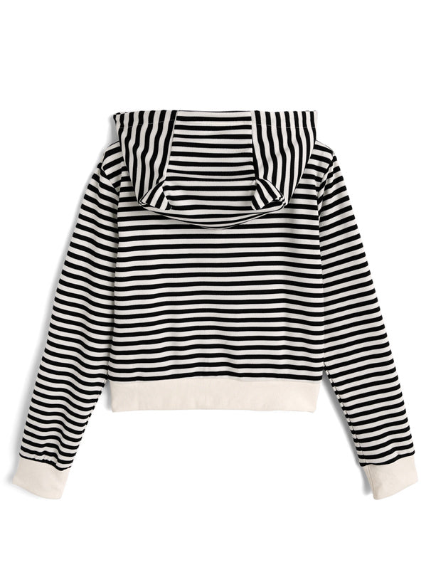 Animal-Ear Striped Zip Hoodie 動物耳朵條紋拉鍊連帽上衣 [ks291] — image 圖片 10