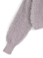 Gold-Button Shaggy Knit Cropped Cardigan 金色鈕扣毛絨針織短版開襟外套 image 14