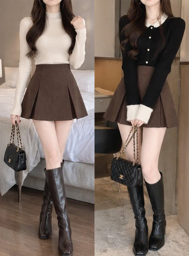 Box Pleated Mini Skirt 箱褶迷你裙 [mei41] 14