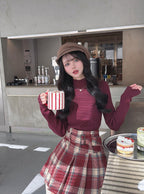 Bottle Neck Ribbed Knit Top 瓶口領羅紋針織上衣 [mh108]