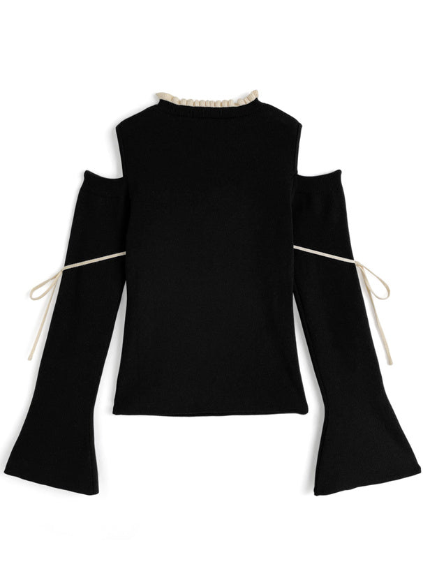 ru1972 Plaid Bow Cutout Knit Top 格紋蝴蝶結挖空針織上衣 6