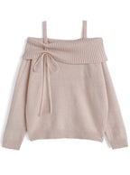 Off Shoulder Ribbon Knit Top 露肩蝴蝶結針織上衣 [th085] — 4