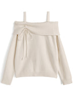 Off Shoulder Ribbon Knit Top 露肩蝴蝶結針織上衣 [th085] — 5