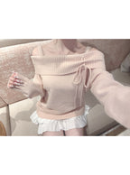 Off Shoulder Ribbon Knit Top 露肩蝴蝶結針織上衣 [th085] — 7