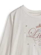 ze1088 Ribbon and Pearl Logo Embroidered Long Sleeve T-Shirt 蝴蝶結珍珠標誌刺繡長袖T恤 8