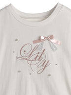 ze1088 Ribbon and Pearl Logo Embroidered Long Sleeve T-Shirt 蝴蝶結珍珠標誌刺繡長袖T恤 10