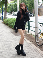 Cardigan with Detachable Faux Fur Collar 可拆式仿皮草領針織開襟衫 [fo2194]