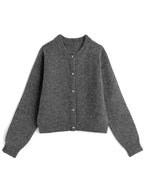 Cardigan with Detachable Faux Fur Collar 可拆式仿皮草領針織開襟衫 [fo2194]