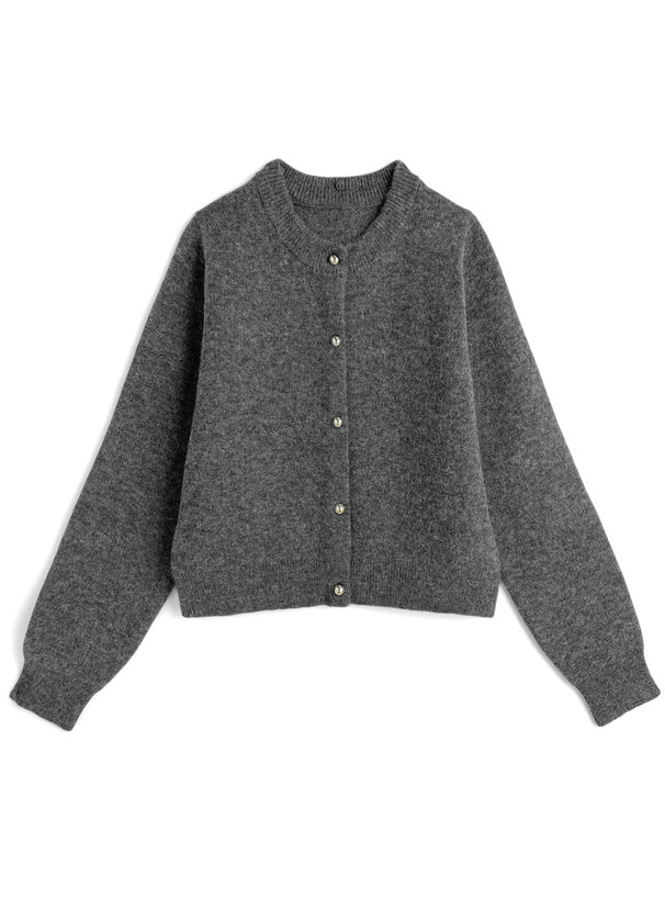 Cardigan with Detachable Faux Fur Collar 可拆式仿皮草領針織開襟衫 [fo2194]