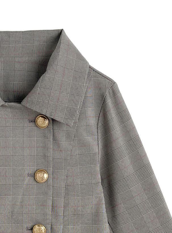 Glen Check Napoleon Blouse 格紋拿破崙風襯衫 [pm1025] 4