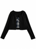 nz59 Check Bustier Camisole and Cardigan Set 格紋胸衣式吊帶背心與開襟外套套裝 4