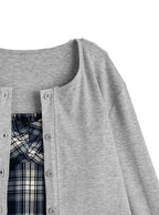 nz59 Check Bustier Camisole and Cardigan Set 格紋胸衣式吊帶背心與開襟外套套裝 13