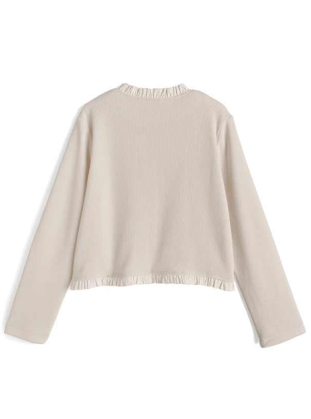 Corduroy Frill Collarless Jacket 燈芯絨荷葉邊無領外套 [nz67] — 7