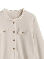 Corduroy Frill Collarless Jacket 燈芯絨荷葉邊無領外套 [nz67] — 8