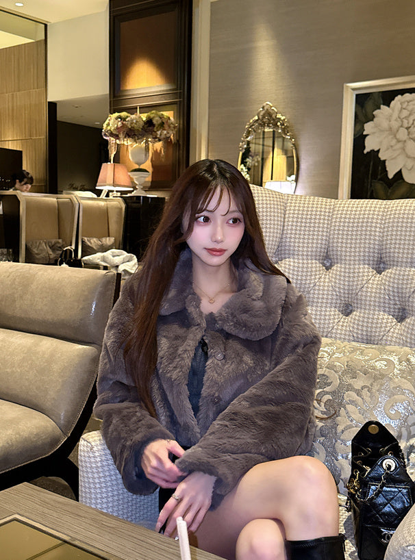 Faux Fur Short Coat 人造毛皮短版外套 [on331] image 2