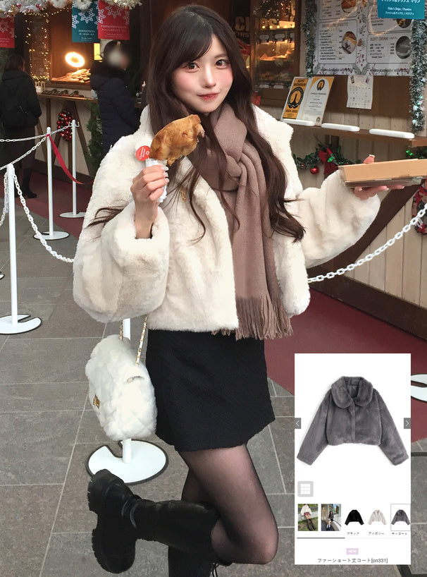 Faux Fur Short Coat 人造毛皮短版外套 [on331] image 12