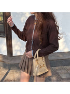 Contrast Layered-Look Knit Cardigan 撞色假兩件針織開襟衫 [on455] image 2