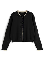 Contrast Layered-Look Knit Cardigan 撞色假兩件針織開襟衫 [on455] image 4