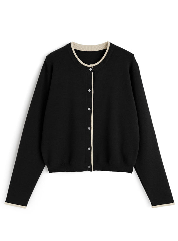 Contrast Layered-Look Knit Cardigan 撞色假兩件針織開襟衫 [on455] image 4