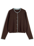 Contrast Layered-Look Knit Cardigan 撞色假兩件針織開襟衫 [on455] image 5
