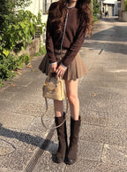 Contrast Layered-Look Knit Cardigan 撞色假兩件針織開襟衫 [on455] image 7