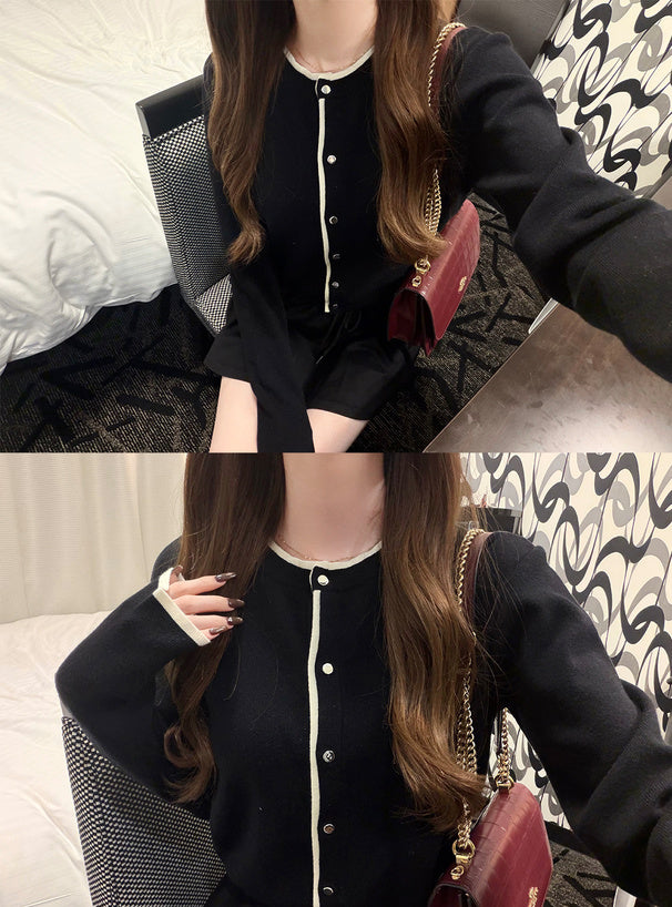 Contrast Layered-Look Knit Cardigan 撞色假兩件針織開襟衫 [on455] image 9